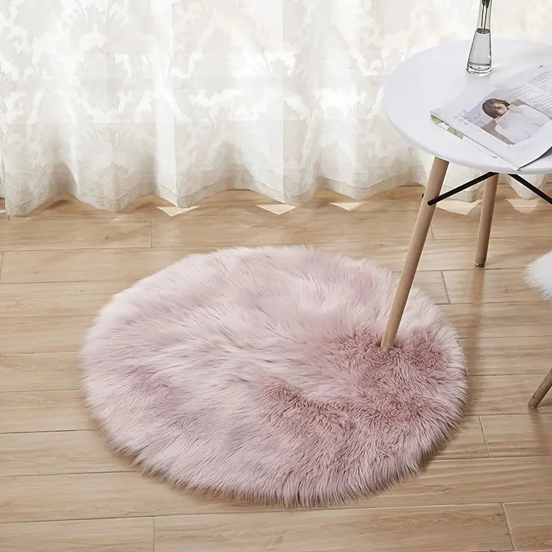 1pc Modern Simple Plush Round Area Rug