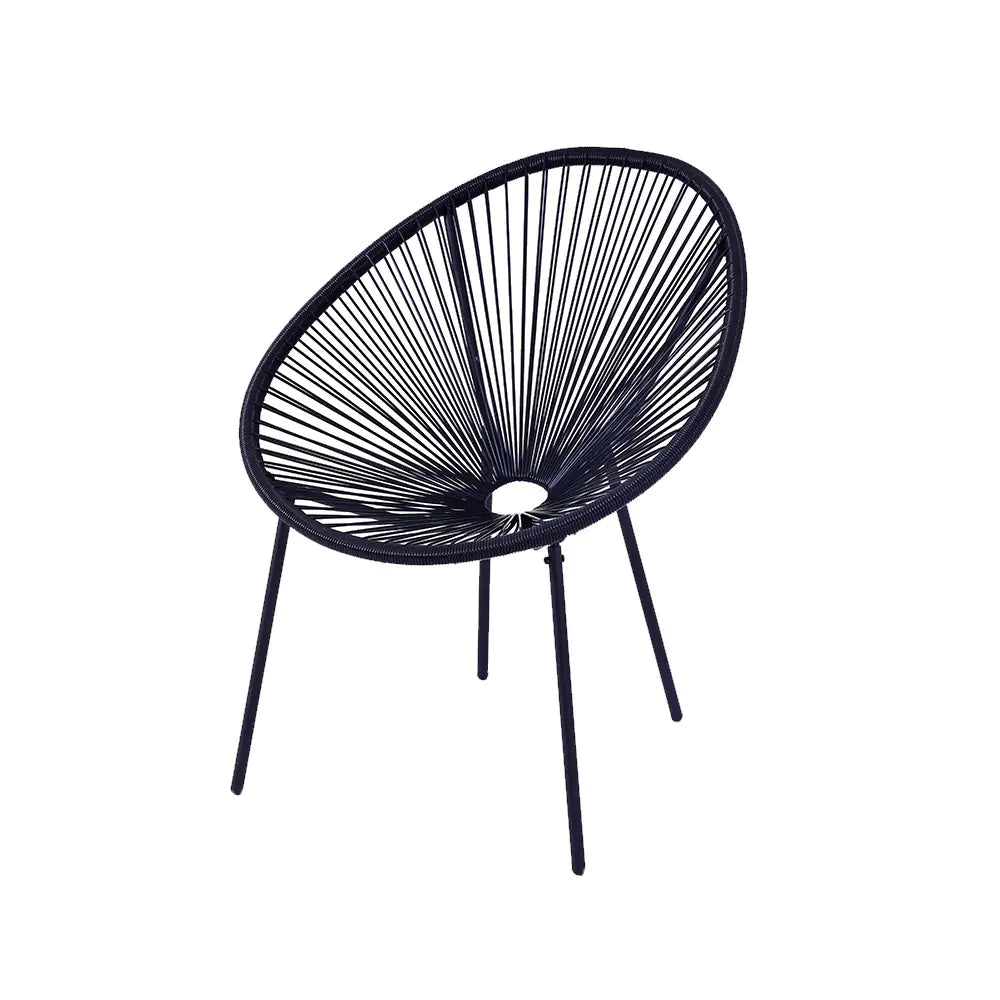 3-Piece Outdoor Patio Rattan Chair Set with Table