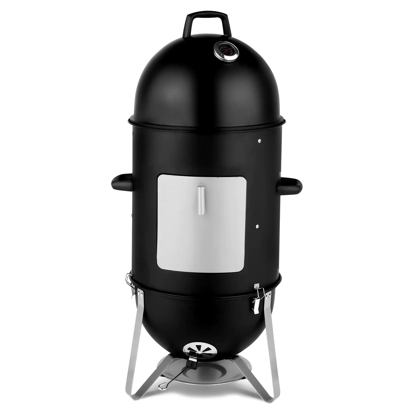 Vertical 3-Layer Steel Charcoal Smoker Grill