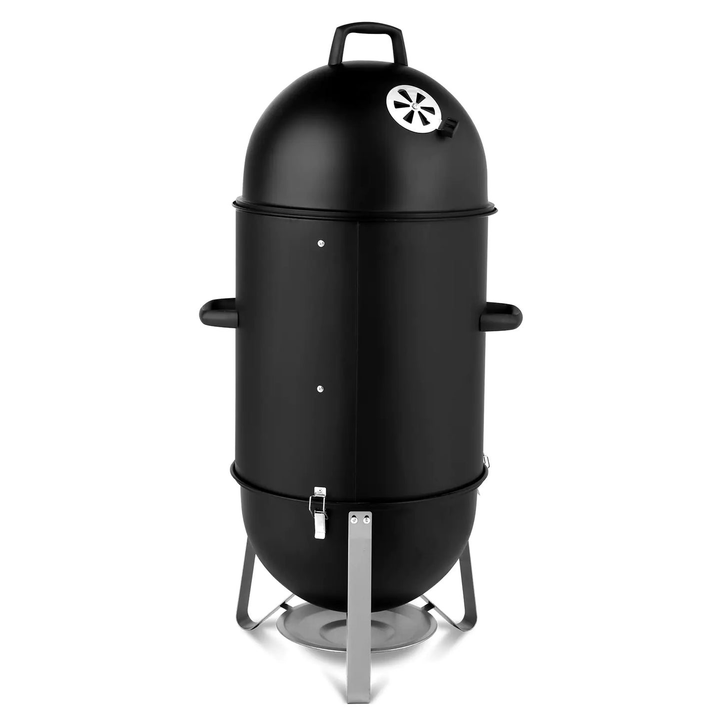 Vertical 3-Layer Steel Charcoal Smoker Grill