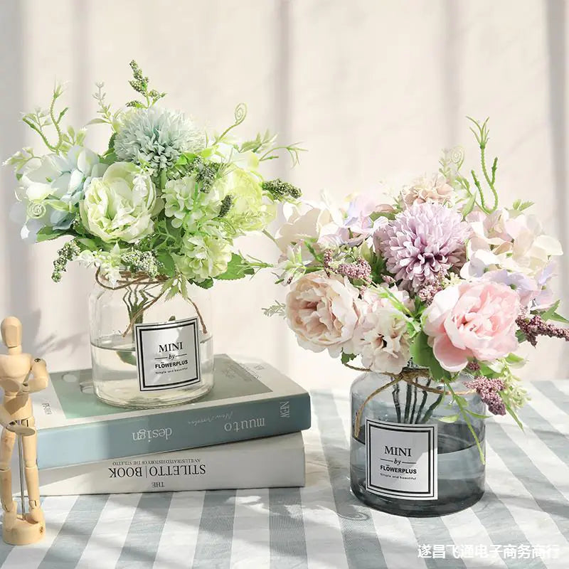 Realistic Dry Flower Rose Home Decor for Dining Table