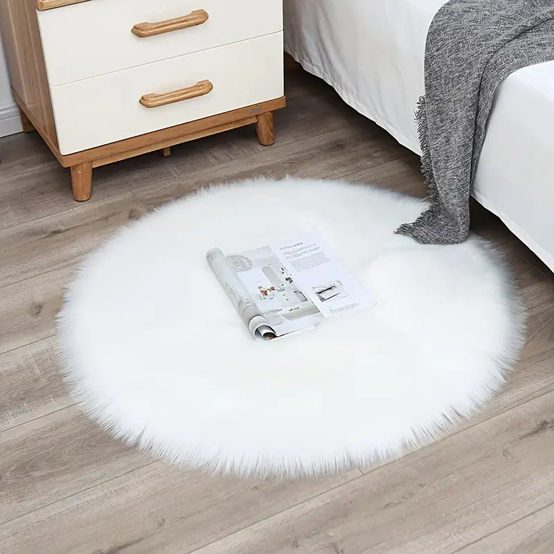 1pc Modern Simple Plush Round Area Rug