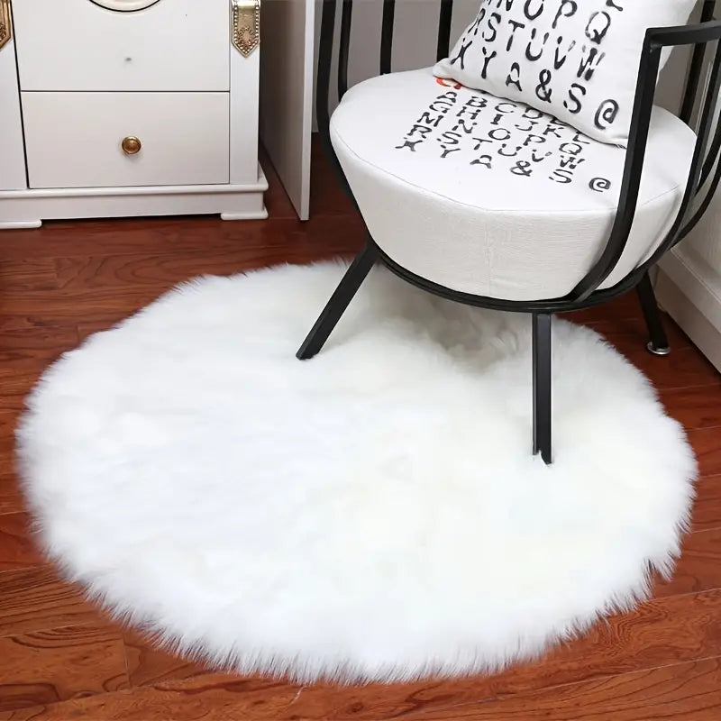 1pc Modern Simple Plush Round Area Rug