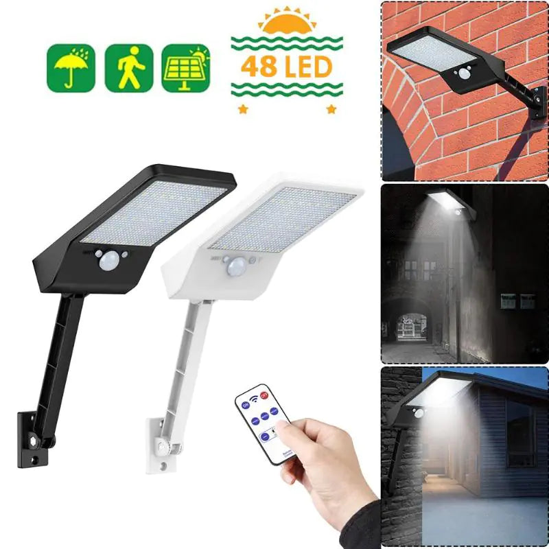 Solar LED Outdoor Motion Sensor Light with Remote 48LED
