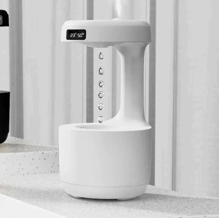 Anti-Gravity Water Drop Humidifier With Clock