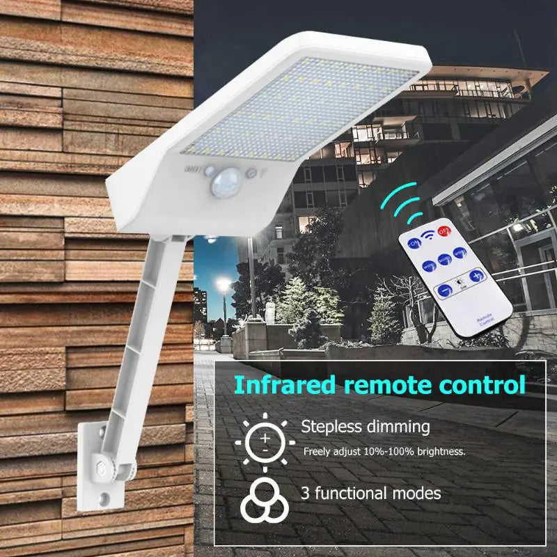 Solar LED Outdoor Motion Sensor Light with Remote 48LED