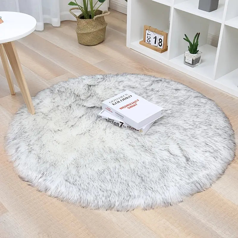 1pc Modern Simple Plush Round Area Rug