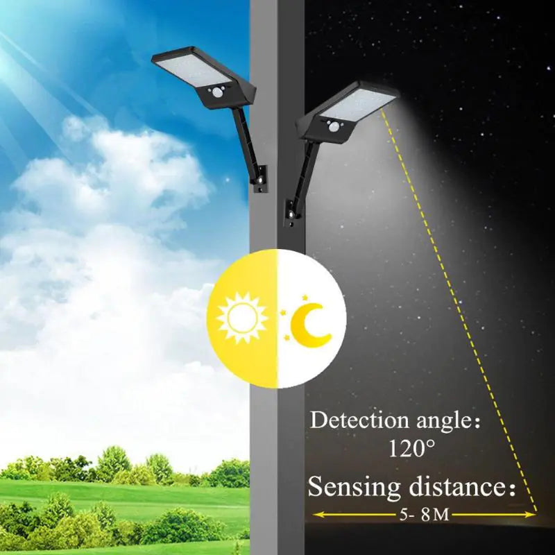 Solar LED Outdoor Motion Sensor Light with Remote 48LED