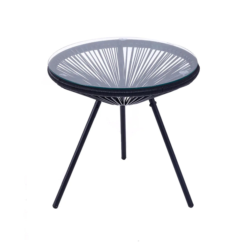 3-Piece Outdoor Patio Rattan Chair Set with Table